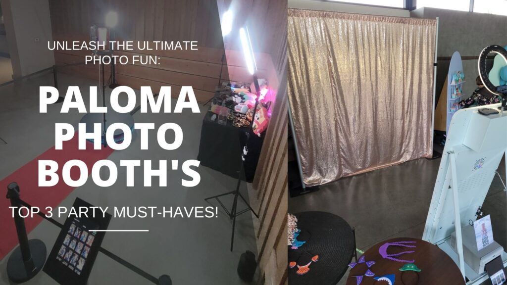 Three photo booths side by side: Traditional Open-Air, Mirror, and 360 Video Booth Spinner.